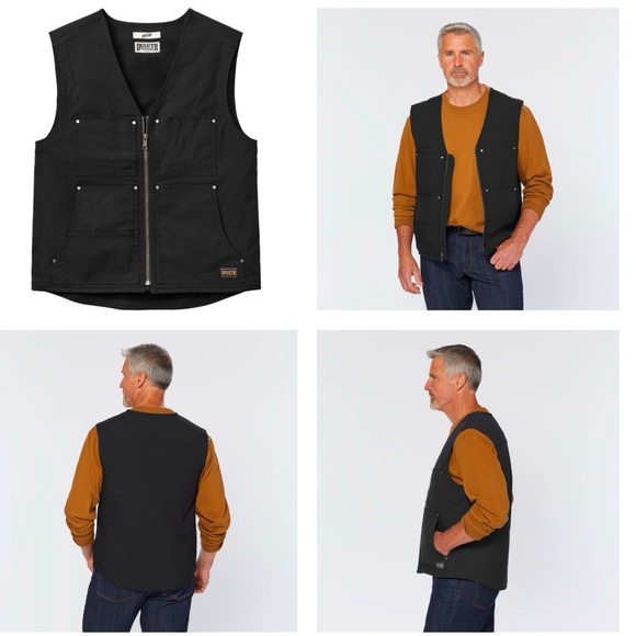 Duluth Trading Company 40 Grit Warm Black Quilted Jeans Work Vest Men’s Large - Picture 6 of 6